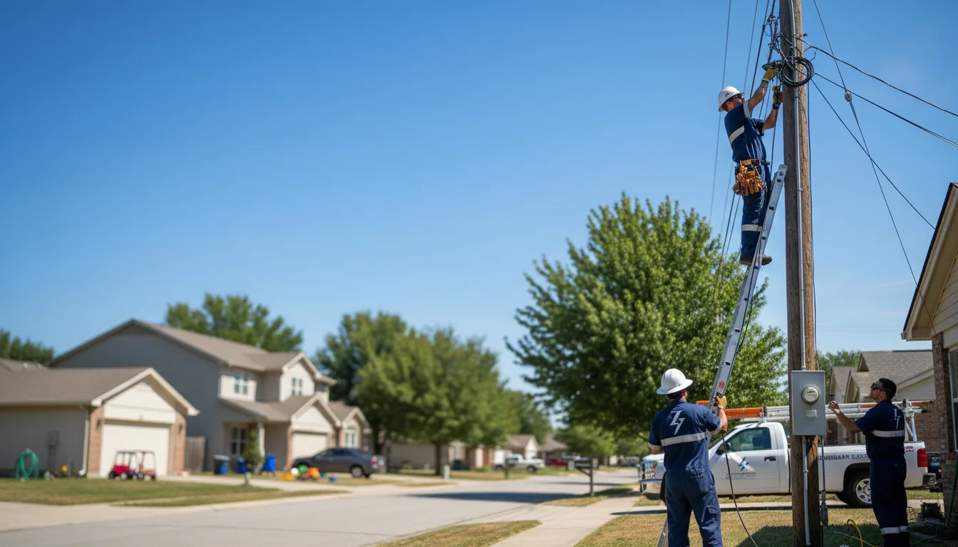 Residential electrician providing installation services in Lenexa, KS